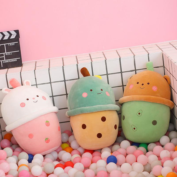 Cute pearl milk tea cup pillow cartoon animal plush Plushies