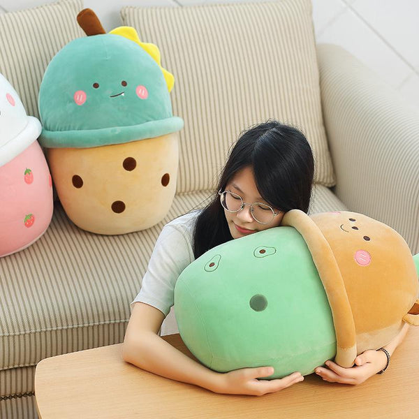 Cute pearl milk tea cup pillow cartoon animal plush Plushies